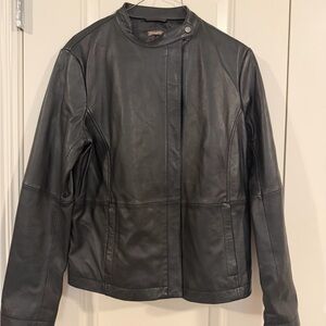 J. McLaughlin Charcoal Leather Jacket